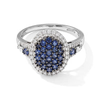 D''Joy Premium Ceylon Blue Sapphire, Moissanite Ring in Rhodium Over Sterling Silver (Size 10.0) 1.20 ctw