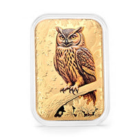 24K Golden Autumn Wisdom Owl Colorful Embossed Sheet (10mg) 31x45.5mm