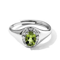 Peridot and Simulated Diamond 1.90 ctw Ring in Silvertone (Adjustable)