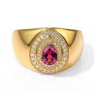 EverTrue Premium Tanzanian Wine Garnet and Moissanite 1.15 ctw Ring in 18K YG Plated (Size 7.0)