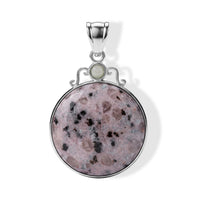 Center Stone Varies Kiwi Purple Amazonite Coyote Moon 38.00 ctw Pendant in Silvertone