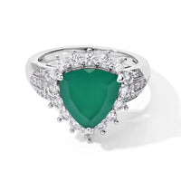EverTrue Verde Onyx and White Zircon 4.40 ctw Ring in Platinum Bond (Size 10.0)