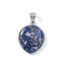 Sodalite Drop Pendant in Silvertone (20.00 ctw)