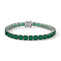EverTrue Green Onyx 25.90 ctw Tennis Bracelet in Platinum Bond (7.25 In)