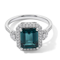 Rhapsody 950 Platinum AAAA Monte Belo Indicolite, Diamond (VS-EF) (0.40 cts) Ring (Size 6.0) (6.60 g) 4.05 ctw