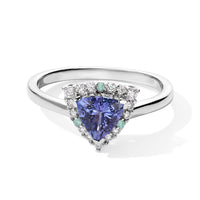 Certified and Appraised D''Joy Premium Tanzanite, Paraiba Tourmaline and Moissanite Ring in Rhodium Over Sterling Silver (Size 6.0) 1.50 ctw