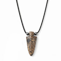 Arrowhead Paint Brush Jasper 32.00 ctw Cord Necklace (15 Inches)