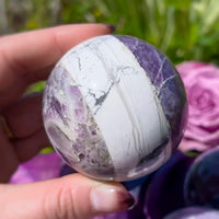 Bonded Amethyst Lepidolite and Purple Agate Sphere 2-2.5" Approx 1560Ctw