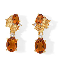 EverTrue Santa Ana Madeira Citrine, Multi Gemstone Earrings in 18K YG Plated 2.70 ctw