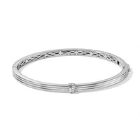 EverTrue White Diamond Assent Bangle Bracelet in Platinum Bond (8.00 In)