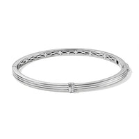 EverTrue White Diamond Assent Bangle Bracelet in Platinum Bond (8.00 In)