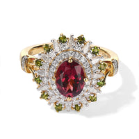 D''Joy Premium Tanzanian Wine Garnet, Multi Gemstone Ring in 18K Vermeil YG Over Sterling Silver (Size 10.0) 2.40 ctw
