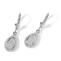 D''Joy Diamond 0.50 ctw Earrings in Rhodium Over Sterling Silver