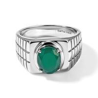EverTrue Green Onyx Solitaire Ring in Stainless Steel (Size 10.0) (Ships in 10-12 Days) 2.35 ctw
