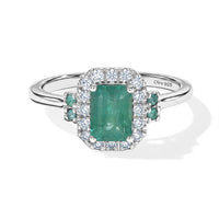 Certified and Appraised D''Joy Premium Kagem Zambian Emerald, Paraiba Tourmaline and Moissanite Ring in Rhodium Over Sterling Silver (Size 6.0) 1.39 ctw