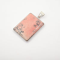 Rectangle Fire Matrix Jasper 75.00 ctw Pendant in Silvertone