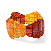 Mix Amber 154.00 ctw Wave Stretch Bracelet