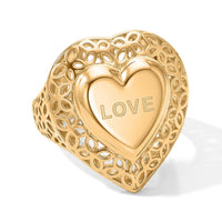 EverTrue Bronzella Collection Heart Ring in 18K YG Plated (Size 10.0)