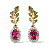 D''Joy Premium Tanzanian Wine Garnet and Multi Gemstone 1.10 ctw Earrings in 18K Vermeil Yellow Gold Over Sterling Silver