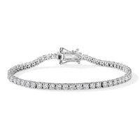 Lab Grown Diamond (G-VS) Tulip Design Bracelet in Platinum Over Sterling (7.25 In) 2.00 ctw