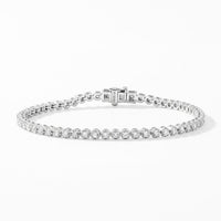 Lab Grown Diamond (G-VS) Tulip Design Bracelet in Platinum Over Sterling (7.25 In) 2.00 ctw
