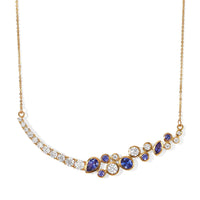 D''Joy Tanzanite and Moissanite 3.60 ctw Necklace (18 Inches) in 18K Vermeil Yellow Gold Over Sterling Silver
