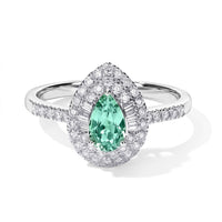 Certified and Appraised Luxoro 10K White Gold AAA Paraiba Tourmaline, Diamond (I2) (0.51 cts) Ring (Size 6.0) 1.00 ctw