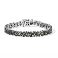 D''Joy Natural Green Apatite Bracelet in Rhodium Over Sterling Silver (6.50 In) 11.20 ctw