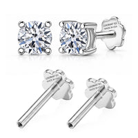 Flawless Back - E-F Lab Diamond Flat Back Stud Earrings