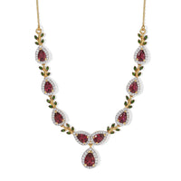 D''Joy Premium Tanzanian Wine Garnet and Multi Gemstone 6.10 ctw Necklace in 18K Vermeil Yellow Gold Over Sterling Silver 18 Inches