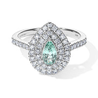 Certified and Appraised Luxoro 10K White Gold AAA Paraiba Tourmaline, Diamond (I2) (0.69 cts) Ring (Size 6.0) 1.13 ctw
