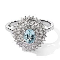Certified and Appraised Luxoro 10K White Gold AAA Paraiba Tourmaline, Diamond (I2) (0.66 cts) Ring (Size 6.0) 1.30 ctw