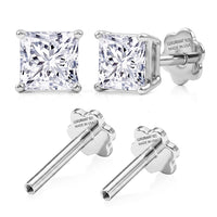 Luxuriant Lab Grown Diamond E-F VS 2.00 ctw Earrings in Rhodium Over Sterling Silver