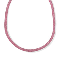 Pink Austrian Crystal Necklace in Rosetone 20-21 Inches