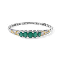 EverTrue Verde Onyx 6.65 ctw Bangle Bracelet in 18K YG Plated and Platinum Bond (7.25 In)