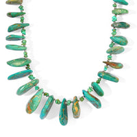 D''Joy Royal Hubei Blue Turquoise 255.00 ctw Necklace (20 Inches) in Rhodium Over Sterling Silver
