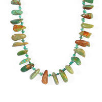 D''Joy Royal Hubei Green Turquoise 200.00 ctw Necklace (20 Inches) in Rhodium Over Sterling Silver
