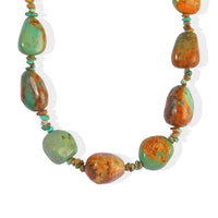 D''Joy Royal Hubei Turquoise 480.00 ctw Necklace (24 Inches) in Rhodium Over Sterling Silver