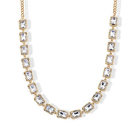 White Glass Necklace in Silvetone 20-22 Inches