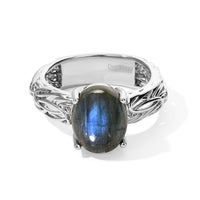 EverTrue AAA Malagasy Labradorite Solitaire Ring in Platinum Bond (Size 10.0) (Ships in 10-12 Days) 4.65 ctw