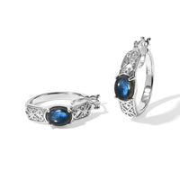 EverTrue AAA Malagasy Labradorite Hoop Earrings in Platinum Bond (Ships in 10-12 Days) 4.50 ctw