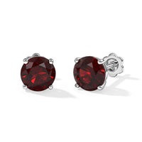 D'Joy London Blue Topaz Solitaire Stud Flat Back Earrings in Rhodium Over Sterling Silver 4.40 ctw