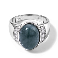D''Joy Natural Olmec Jadeite, Moissanite Ring in Rhodium Over Sterling Silver (Size 11.0) 7.60 ctw