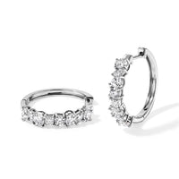 D''Joy Moissanite 2.00 ctw Hoop Earrings in Rhodium Over Sterling Silver