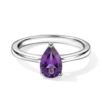 EverTrue African Amethyst Solitaire Ring in Stainless Steel (Size 8.0) 1.20 ctw