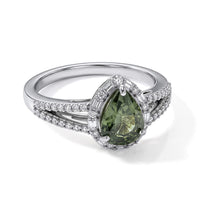 D''Joy Premium Green Sapphire, Moissanite Ring in Rhodium Over Sterling Silver (Size 10.0) 1.90 ctw