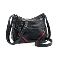 Black Faux Leather V Pattern Satchel Bag (11"x8.5"x4")