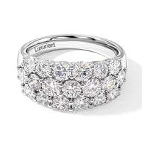 14K White Gold Luxuriant Lab Grown Diamond (G VS) Multi Row Band Ring (Size 10.0) (5 g) 3.00 ctw