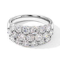 14K White Gold Luxuriant Lab Grown Diamond (G VS) Multi Row Band Ring (Size 10.0) (5 g) 3.00 ctw