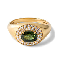 D''Joy Premium Green Sapphire, Moissanite Men''s Ring in 18K Vermeil YG Over Sterling Silver (Size 10.0) 1.85 ctw